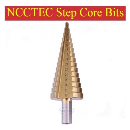 Step drill bits with titanium nitride coating FREE SHIPPING |high speed steel 4241 Pagoda Drill Ladder Drill for holes 4-32mm