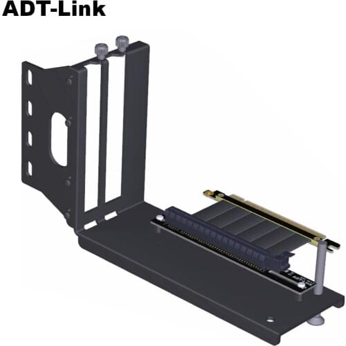 ADT-Link Graphics Cards Vertical Bracket PCIe 3.0 x16 graphics video card to PCIe 3.0 x16 slot extension cable for ATX PC-Case