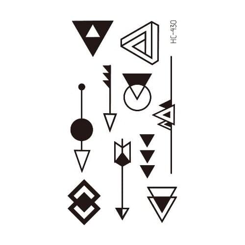 Geometry Triangle Arrow Temporary Tattoo Sticker Waterproof Women Men Adults Fake Body Art New Design 10.5X6cm Kids Hand Tatoo