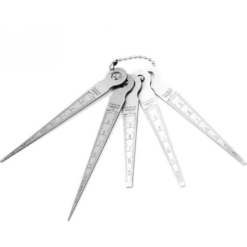 1Set Welding Taper Feeler Gauge Gage Stainless Steel Depth Hole Size Inspection Rulers Feeler Measuring Tool