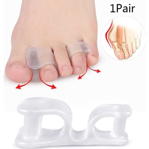1pair New Big Toe2/3 Holes Thumb Valgus Toe Separator Silicone Gel Foot Fingers Protector Corrector Pedicure Foot Care Tool