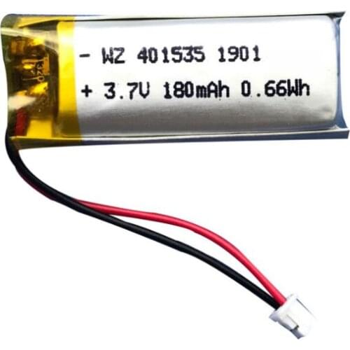 3.7V polymer lithium battery 401335 401535-180mah Bluetooth headset LED badge self-timer rechargeable battery