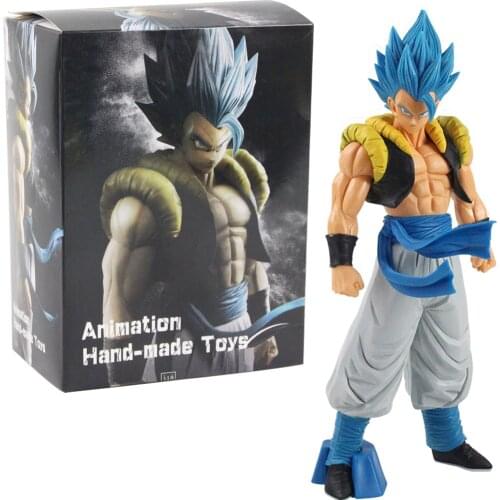 30cm Dragon Ball Z DBZ Anime Gogeta Blue Hair Decoration PVC Action Figure Cartoon Collection Model Toy Kids Gift Brinquedos
