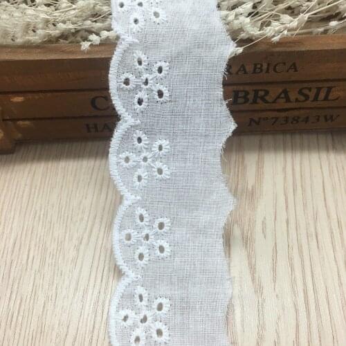 30yards/lot 4.5cm White 100% Cotton Cloth Embroidery Lace Trim DIY Craft Accessories Applique Sewing Fabric Trim Garment Fabric