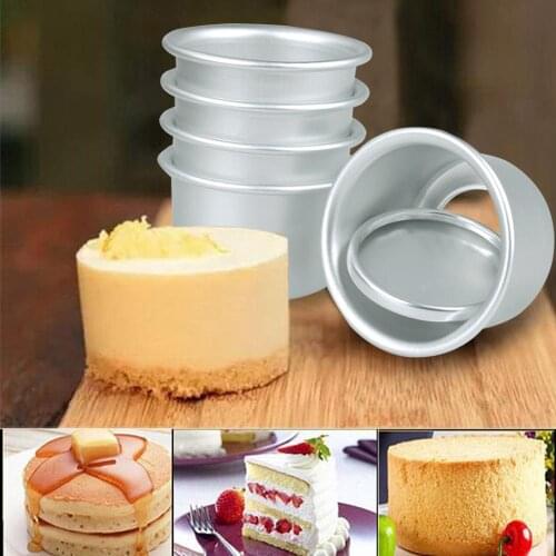 5 Baking Mold Mini Metal Aluminum Alloy Patisserie Cake Pan Removable Bottoms DIY Bake Molds Professional Cake Making Mould Tool