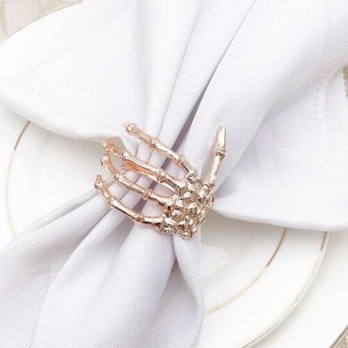 4 Colors 6Pcs/Set Convenient Wear-resistant Alloy Napkin Buckle Long Lasting Napkin Clip Eye-catching for Halloween