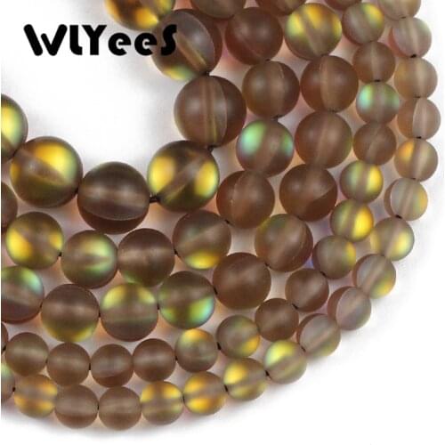 Natural Stone Beads Matte Brown Labradorite Natural Stone 6 8 10mm Round Loose beads For Jewelry Making DIY Bracelet Accessories