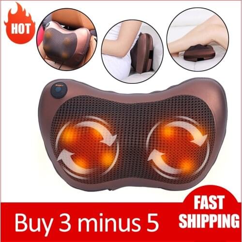 Electric Infrared Neck Massager Cervical Spine Shoulder Back Relax Pillow Home Car Multifunctional Massage Relaxation Pillow