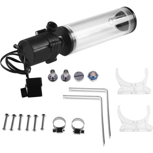 G1/4 Thread XHC8+160mm Cylinder Water Tank Water Pump Water Cooling SC600 Pump Radiator Waterblock Holder Kit for CPU