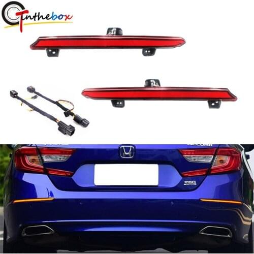 Gtinthebox LED Bumper Reflector Lights For 2018-up Honda Accord Sedan Function as Tail/Brake Turn Signal Lights & Rear Fog Lamps