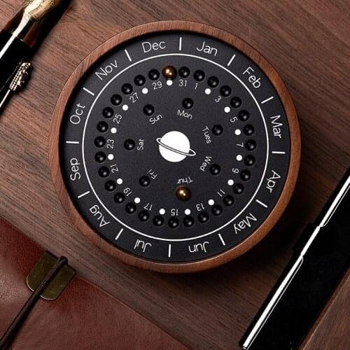 Creative Gifts Home Calendar Decoration Wooden Planetary Crafts