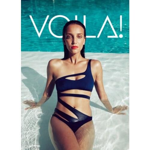 Sexy Solid Bikinis Set Women Swimsuit Padded Two Pieces suit BLACK&WHITE&RoyalBlue Bandage Bandeau maillot de bain