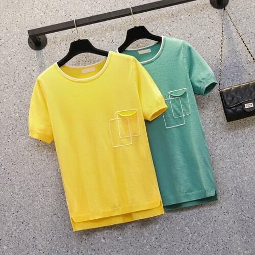 M-4XL plus size women Summer basic thin sweater pullover loose casual short sleeve solid kint female sweaters jersey mujer 2021