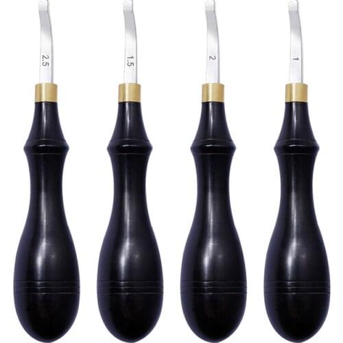 1mm-2.5mm Leathercraft Knife Sewing Tools Accessories DIY Leather Craft Edge Skiving Beveling Cutting Tool with Wood Handle