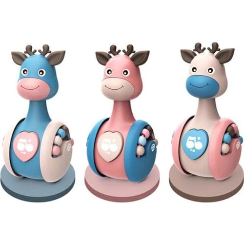 1PC Novel Slip Tumbler Grab Hand Bell Phone Learning Educational Toy Slip Tumbler Fawn Grab Hand Bell Infant Toy Random Color