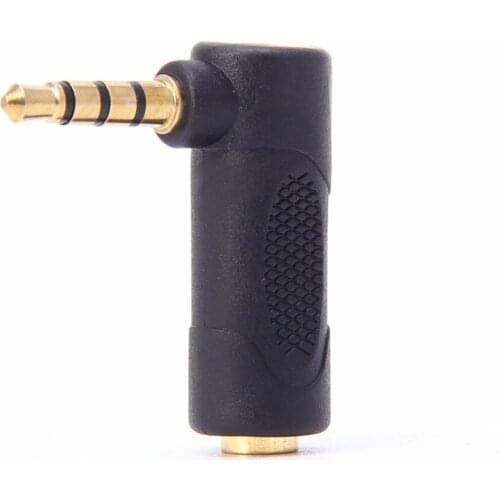 OOTDTY 1PC 3.5mm Jack Right Angle Male To Female Audio Stereo Headphone Plug Adapte