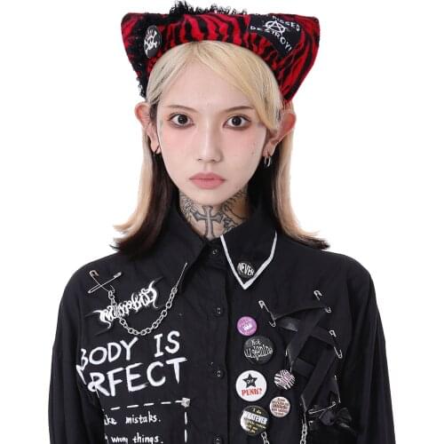 Morbid Original spring / summer 2020 new leopard zebra triangle Lace Patch Punk Gothic Scarf Hair Band Personality Headband