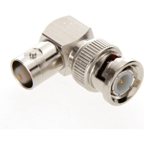 Pro Electrical Accessories BNC Male To BNC Female Jack In Series Right Angle RF Adapter Connector CCTV Terminals