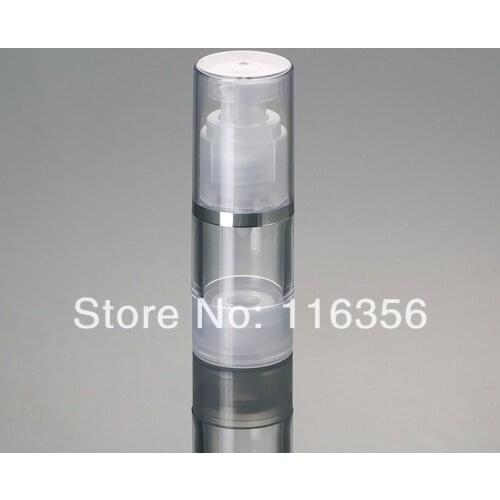 15ML transparent airless plastic lotion bottle with airless pump used for Cosmetic Packaging