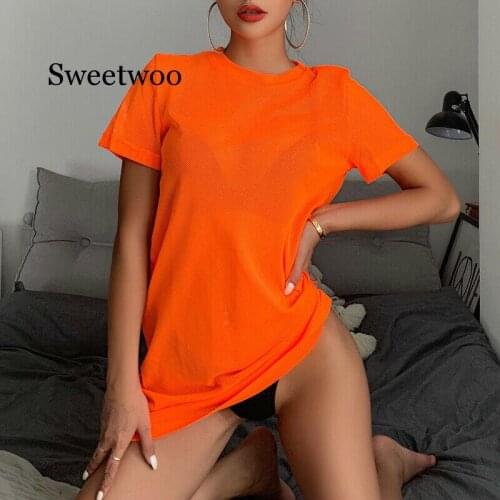Sexy Women Sheer Mesh Bikini Cover Up Swimsuit Bathing Suit See Through Short Sleeve T-shirt Tops Summer Beach Dress