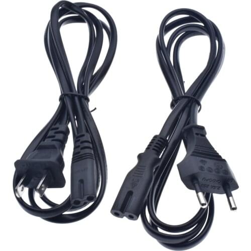 EU/US Power Plug C7 Figure 8 AC Cord 1.5Meter 250V 2.5A 0.75mm/2C 2-Prong Power Cord for PS4 PS3 Slim PS2