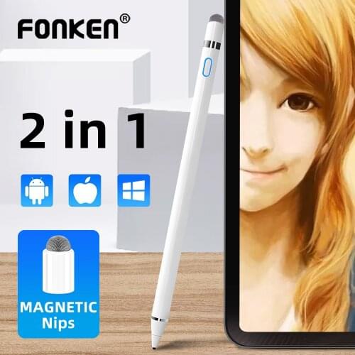 For iPad Pro 11 12.9 7 Pencil Stylus Pen 2 In 1 Tablet Screen Pen Touch Pen Active Capacitive For Drawing for samsung Android