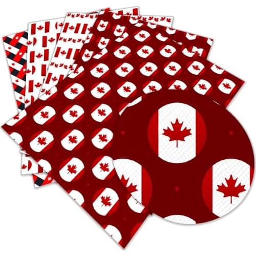 Country Flag Print Faux Leather Fabric Polyester for Bow Synthetic Leather DIY Decoration Crafts A4 22*30CM