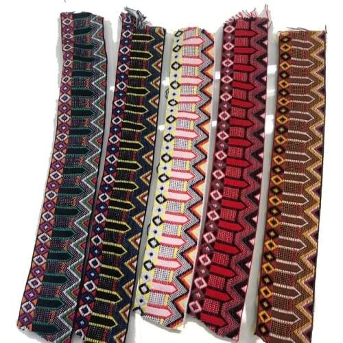 6 yards/lot wide 4.5CM Woven Jacquard Ribbon geometric totem for straps clothing accessory ZH-4906