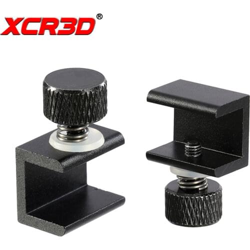 XCR3D 2pcs 3D Printer Parts Glass Plate Clamp Clip Build Platform Heated Bed Retainer Hotbed Adjustable Fixed Clip for Ender 3