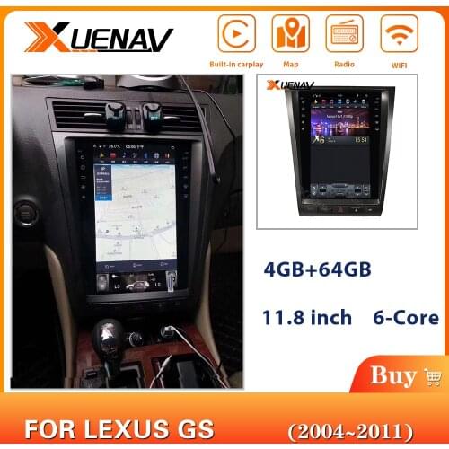 XUENAV 11.8 Inch Car GPS Navigation For-LEXUS GS 2004-2011 Autoradio Multimedia Player 2din Android System PX6 Support Carplay