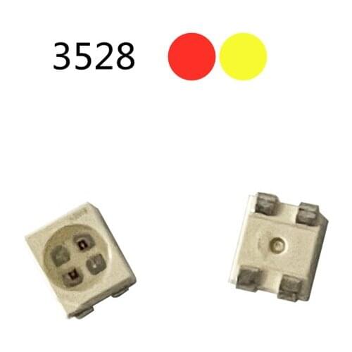 20PCS 3528 AMBER + YELLOW SMD LED Reverse Polarity Pole Amber Red + Yellow 617NM + 587NM 50mA 2.0-2.2V PLCC-4 LAYT67B LAY T67B