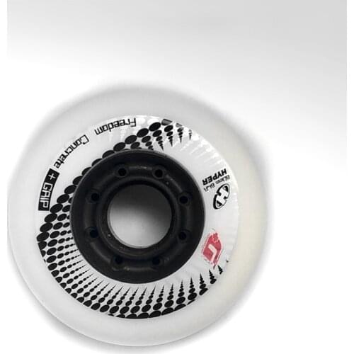 8pcs Original Asia Edition Hyper +G Inline Skates 80mm Wheel Black White H+g Freedom Concrete GRIP Limited Rodas with ILQ-11 84A