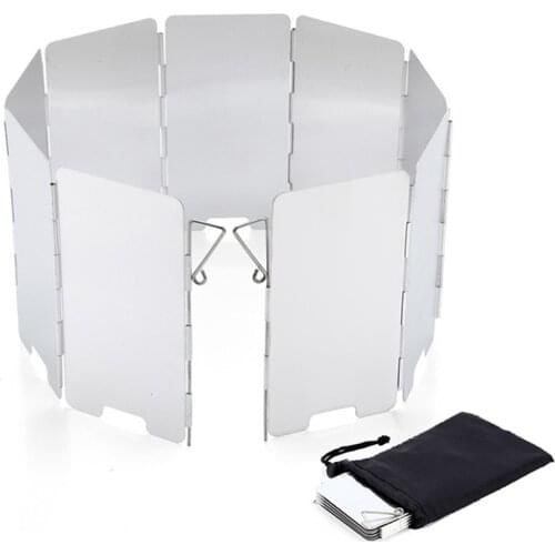 9 Plates Foldable Stove Windshield Screens Outdoor Camping Cooking BBQ Gas Stoves Aluminium Alloy Wind Screen Camping Equipment