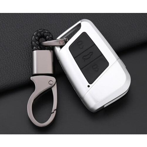 Car Remote Key Case Carbon Fiber Print Cover For VW Passat B8 Golf Skoda Superb A7 2016 2017 Key Bag Key Pocket Shell Keychain