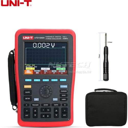 UNI-T UTD1202C UTD1102C UTD1062C Oscillograph Handheld Digital Storage Oscilloscope 2CH 200MHz Bandwidth 1GS/s Sample Rate 1.8ns