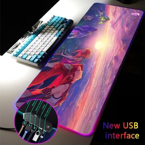 40*90CM Multi-interface Large RGB Gaming Mouse Pad League of Legends Docking Mousepad Dock USB HUB Typec Interface Gamer DeskMat