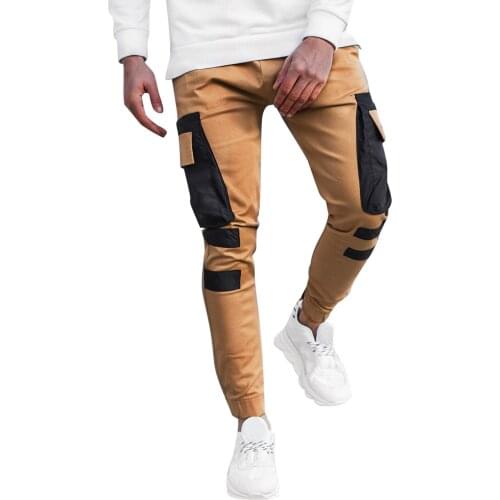 56# 2021 Spring Autumn Army Tactical Pants Multi-pocket Washing Loose Stitching Leg Cargo Pants Men Casual Tooling Pants
