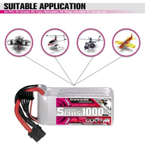 CODDAR1000mAh 5S 140C 18.5V Lipo Battery With XT60 Plug For F BetaFPV Racing Drone Rc Quadcopter Part