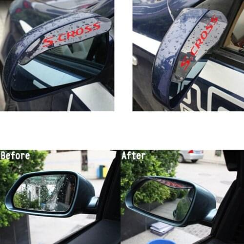 For Suzuki Alivio Alto S cross Swift Vitara Rearview Mirror Rain Eyebrow Flap Shield Shade Rainproof Blades Flexible PVC Cover