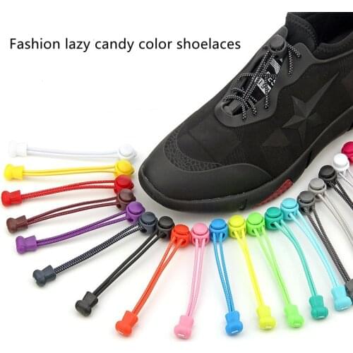 1Pair Elastic No Tie Shoe Laces Sneaker ShoeLaces Stretching Lock Lazy Laces Quick Rubber Round Shoelace Shoestrings