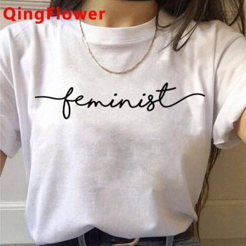 Feminist Feminism Girls Just Wanna Have Fundamental Human Rights t shirt women aesthetic casual 2021 plus size white t shirt