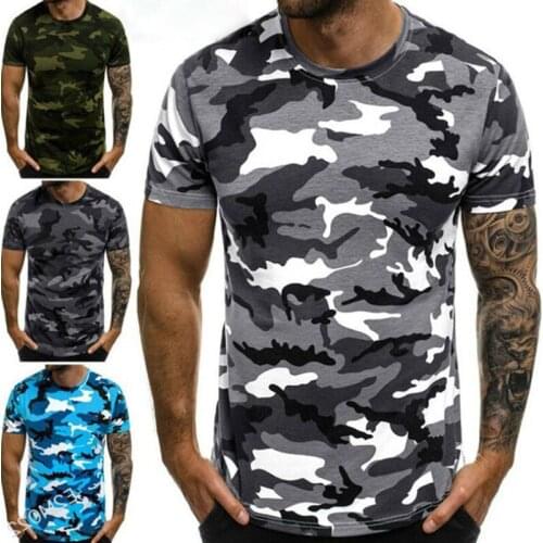 Man Camouflage T-shirt For Male Casual Round Neck Count Show Tshirt Tight Sports Mens Short Sleeve T-shirt Men Tops Pullover