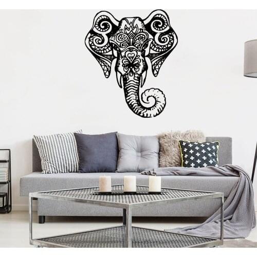 Indian Mandala Elephant Wall Decal Vinyl Home Decor Yoga Room Bedroom Decals Bohemian Boho Wall Sticker Removable Murals DW8780