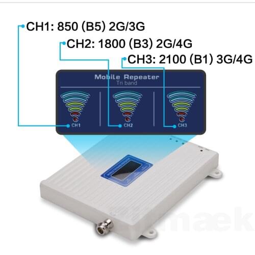 Israel Repeater Gsm 2g 3g 4g Signal Amplifier 4g LTE 850 1800 2100 Communication Amplifier 4g Antenna Signal Repeater Cell Phone