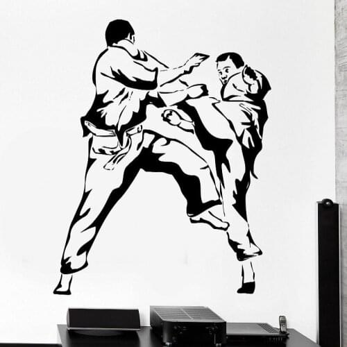 Karate Judo Martial Arts Sports Vinyl Wall Stickers Competitive Sports Fans School Dormitory Home Room Decoration Mural YD6