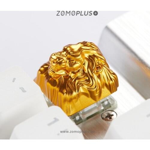 ZOMO Key cap mechanical keyboards keycap personality design,Animal modeling Golden Lion aluminum alloy keycaps Cherry MX axis
