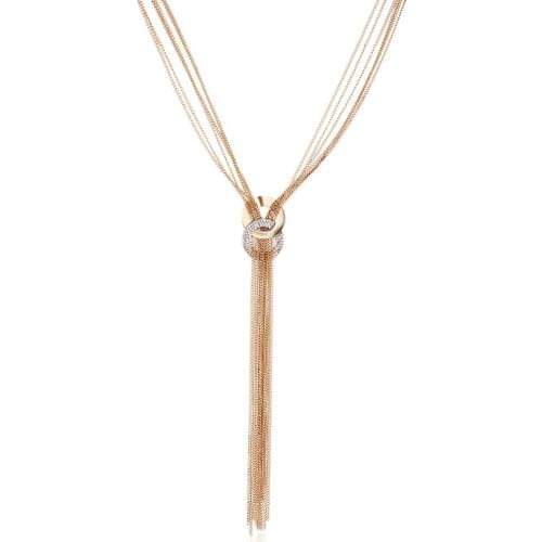 Hot Trendy Elegant Bohemia Tassel Long Necklace, Unique Long Crystal Pendant Necklaces, Initial Neckless Women Mother Gift