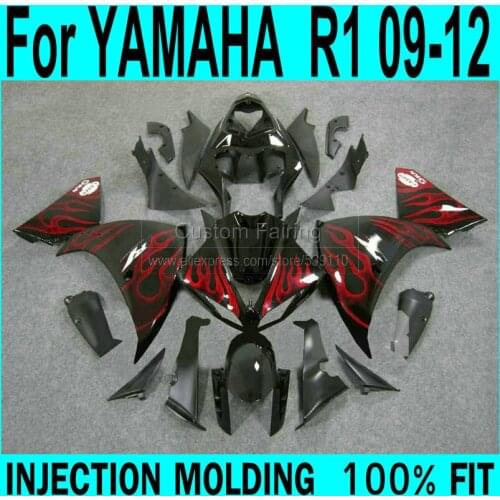 Best quality Injection Fairings For YAMAHA YZF R1 09 10 11 12 ( red sticker ) Fairing kit XP23