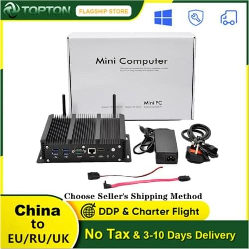 Topton 6 LAN Mini PC 10th Gen Intel i7 i5 i3 Processor, AES-NI, RS232, Fanless Industrial PC pfSense Firewall Router Gateway