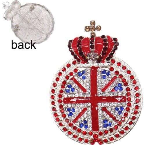 Fashion Rhinestone Union Flag Brooch